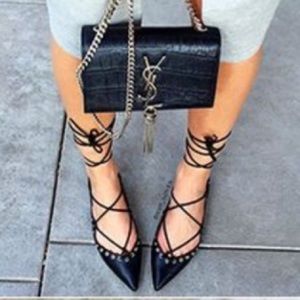 Lace Up Ballerina Flats